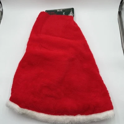 48” Christmas tree skirt red with white trim plush material Rauch - Image 1 of 4