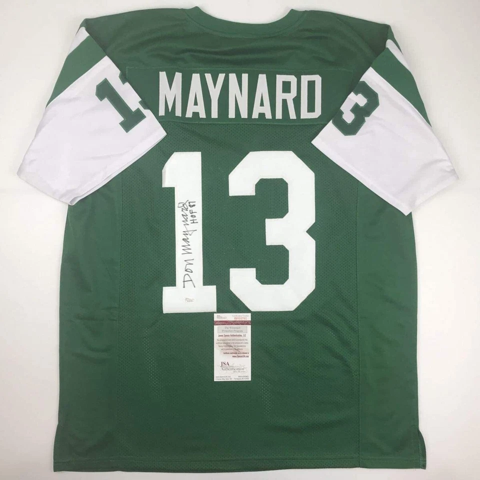Autographed/Signed Don Maynard HOF 87 New York Green Football Jersey JSA COA - Image 1 of 4