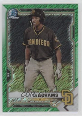 2021 Bowman Chrome Prospects Green Shimmer Refractor /99 CJ Abrams #BCP-227 - Image 1 of 2