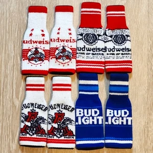 Budweiser and Bud Light Bottle Koozies - Red, White, Blue - Picture 1 of 5