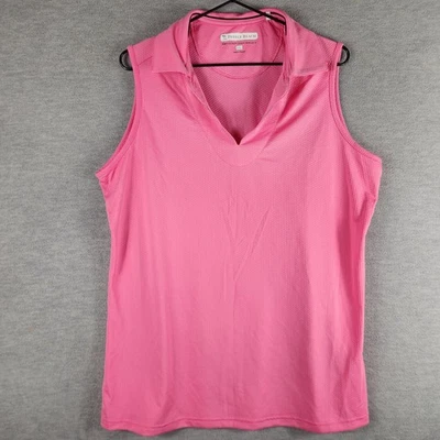 Camisa de playa Pebble para mujer 2XL rosa sin mangas polo de golf seco-de lujo rendimiento top Foto 1 de 4