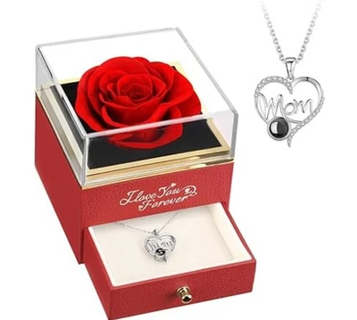 Collar Navidad Rosa Eterna y Proyección Foto 1 de 4