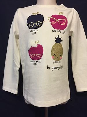 Camiseta manga longa 100% algodão bebê menina 6-12 meses Gymboree nova/etiquetas - Imagem 1 de 4