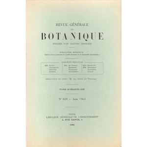 REVUE GÉNÉRALE de BOTANIQUE par Gaston BONNIER N°829 Juin 1963 Illustration RARE - Picture 1 of 1