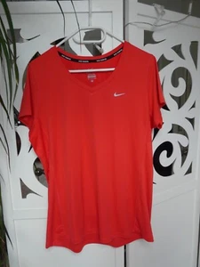 Nike Running - Damen Sportshirt V-Ausschnitt lang Gr XL kurzarm rot - Bild 1 von 5