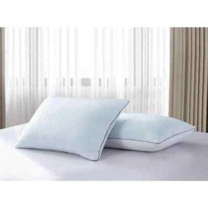 Serta Goose Feather Medium Firm King Pillow 2-Pack w/ Cooling Fabric in White - Picture 1 of 3