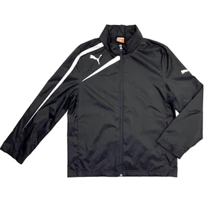 Puma Waterproof Windbreaker Nylon Jacket Black Unisex Kids YXL - Picture 1 of 5