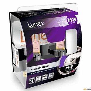 2x Lunex H3 PLASMA BLUE 4200K Ampoules Phare Halogene PK22s Hard Case - Picture 1 of 1