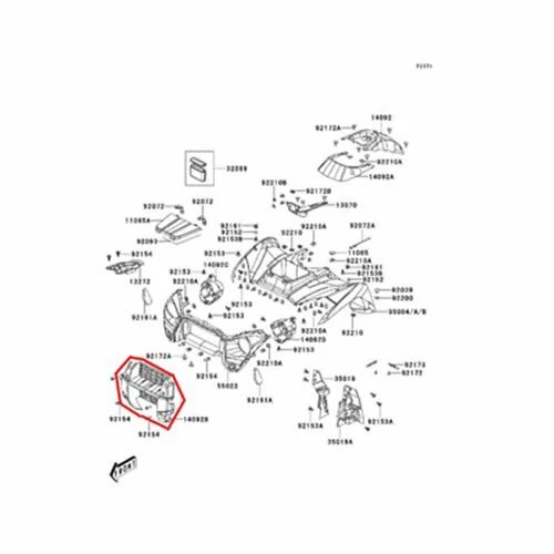 NEW OEM KAWASAKI BRUTE FORCE 300 FRONT BUMPER GRILL Foto 1 de 1