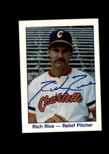 Rich Rice 1986 WBTV 3 Sports Charlotte O's authentic autographed card