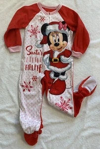 Disney Minnie Mouse Girl 4T Fleece Footed Blanket Christmas Sleeper NWT Twins - Picture 1 of 2