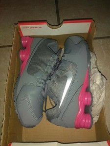 nike shox pink and gray