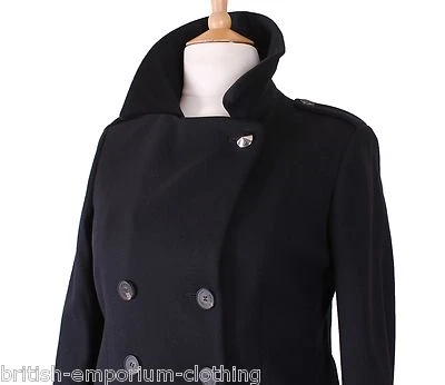 AQUASCUTUM Navy Soft Winter Wool Cashmere feel Coat UK16 IT48 US12 NEW + TAGS - Image 1 of 4