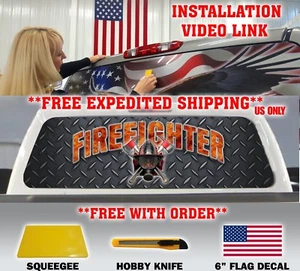 FIREFIGHTER  FIRE DEPT. AX FIRE RESCUE MALTESE CROSS BACK WINDOW DECAL TINT - Picture 1 of 10