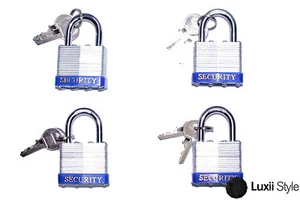 Menge (4) Schwerlast 40 mm laminierter Stahl Vorhängeschlösser Schlösser mit 2 Schlüsseln Sicherheit - Bild 1 von 1