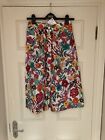 Zara Multicoloured Poplin Cotton Floral Midi Skirt, Size S-BNWT