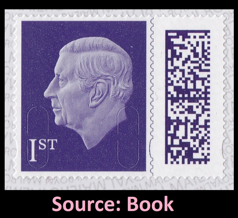 GB King Charles III Definitive Plum Purple 1st M24L book single MNH 2023 - Image 1 of 1