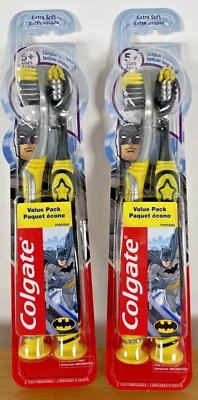 2 --2 Packs Colgate Batman Kids Toothbrush Extra Soft 4 TOTAL NEW SEALED - Image 1 of 3