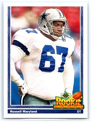 1991 Upper Deck Football #636 Russell Maryland  RF   Dallas Cowboys - Image 1 of 2