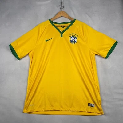 Camiseta Nike Brasil CBF Neymar JR local para hombre XL amarilla Dri-Fit Copa Mundial 2014 Foto 1 de 4