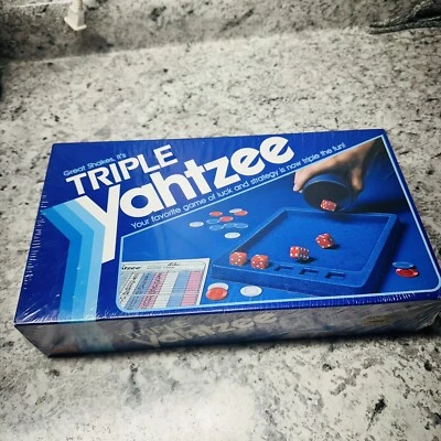 Triple Yahtzee Game by Milton Bradley New Old Stock FREE SHIPPING Vintage RARE! - Image 1 of 4