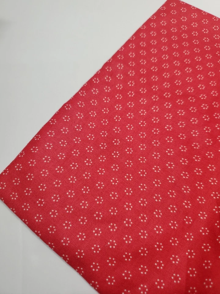 Fig Tree Fabric Dots Tiny Cotton Farmhouse Red Sew Quilt Mini NEW FAT QUARTER - Image 1 of 1