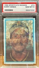 Barry Bonds - 1986 Sportflics Rookies Rookie -  #13 PSA 10 (Gem Mint). - CD169