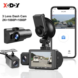 XGODY 3Inch HD 2K GPS 3 Lens Dash Cam Nav Car DVR Video Recorder Camera G-sensor - Picture 1 of 15