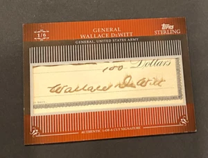 2009 TOPPS STERLING GENERAL WALLACE DEWITT CUT AUTO 1/6 WORLD WAR II - Picture 1 of 2