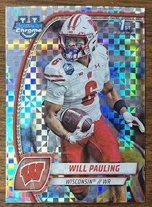 WILL PAULING 2024 BOWMAN CHROME U XFRACTOR #184 WISCONSIN BADGERS! - Picture 1 of 2