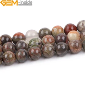 Natural Gemstone Round Brown Sonora Jasper Loose Beads For Jewelry Making 15" UK - Picture 1 of 6