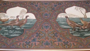 Wallpaper Border Victorian Paisley Wild Turkey Pheasant Bird Lodge Wall EH10003 - Picture 1 of 3
