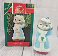 Hallmark Keepsake Ornament Christmas Kitty Cat Porcelain 1990