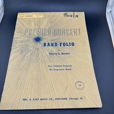 PREMIER CONCERT BAND FOLIO Forrest L Buchtel   1953 1st Bb Clarinet - Image 1 of 4