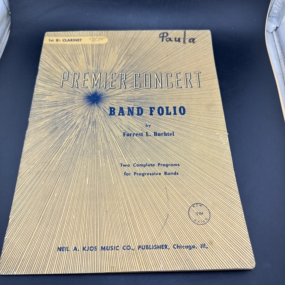 PREMIER CONCERT BAND FOLIO Forrest L Buchtel   1953 1st Bb Clarinet - Image 1 of 4