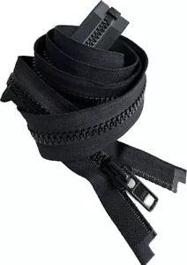 YKK #10 Large Molded Plastic Heavy Duty Jacket Zipper Separating Black 37"- 250" - Picture 1 of 2