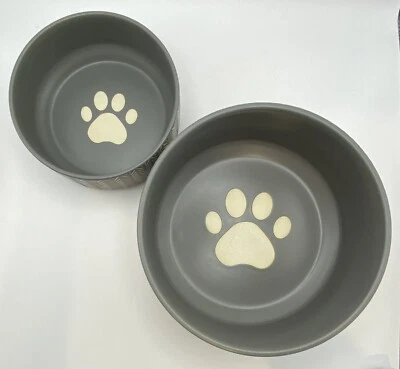 "Juego de tazones de cerámica para comida para mascotas con patas superiores de 9 tazas y 3,25 tazas perro gato 6"" y 8""" Foto 1 de 4