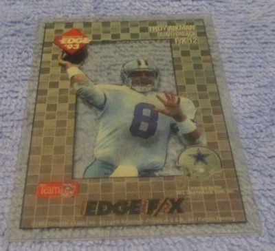 1993 Collectors Edge Troy Aikman Edge FX #12 insert football card Dallas Cowboys - Image 1 of 2