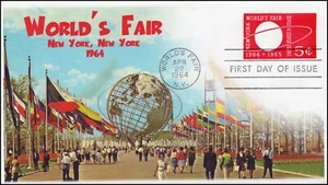 AO-U546-2, 1964, New York Worlds Fair, First Day Cover, Add-on Cachet, 5 cent, - Picture 1 of 1