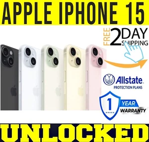 APPLE IPHONE 15 - 128GB 256GB (FACTORY UNLOCKED) ✅1 YEAR WARRANTY✅ COLORS ❖GOOD❖ - Picture 1 of 12