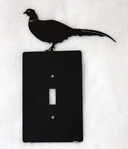 PHEASANT Single Light Switch Wall Plate Cover Bird Wildlife Rustic Lodge Metal - Picture 1 of 2