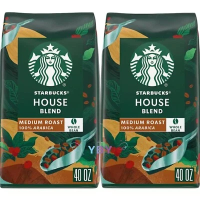 2 paquetes de café en grano entero Starbucks House Blend de 40 oz cada paquete = 80 oz Foto 1 de 4