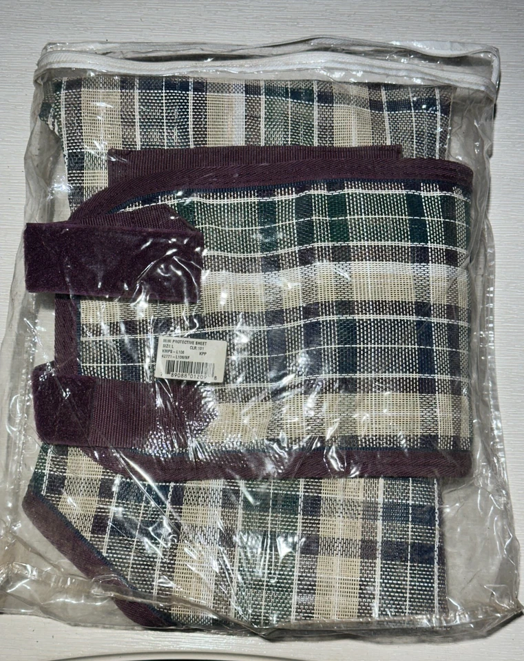 Kensington Mini Horse Protective Sheet – L –Discontinued Purple/Green Plaid 106 - Image 1 of 4