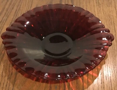 Anchor Hocking OLD CAFE ROYAL RUBY Pattern 8½" Tab Handled Tray / Bon Bon - Image 1 of 3