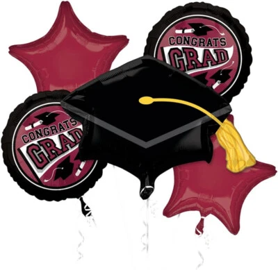 Berry темно-бордовый черный майлар воздушный шар набор 5 шт звезда, круглый поздравления класса, выпускной  - Изображение 1 из 4