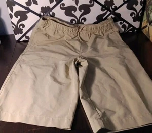 Nautica Boys Uniform Shorts Performance Khaki 16 Regular Drawstring Waist - Picture 1 of 7