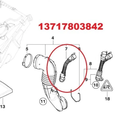 tubo sfiato n47 per bmw 13717803842 aspirazione flessibile recupero vapori olio - Imagen 1 de 3