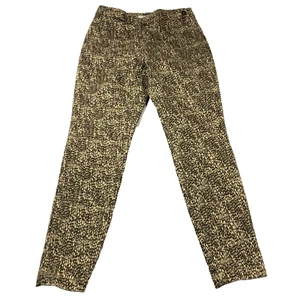 Chico's Womens Platinum Pants Sz 00 US 2 Beige Animal Print Stretch Side Zip - Picture 1 of 13