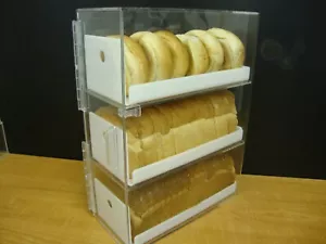 305 Displays 3 Ebenen Display mit 3 weißen Tabletts Acryl Brot Donut Bagels Plätzchen - Bild 1 von 10