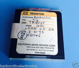 250x TX1802F CALIFERIA MICRODISPOSITIVOS RESISTENCIA PELÍCULA DELGADA ROCKWELL 250/unidades - Imagen 1 de 3